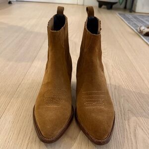 Maje Farwest Suede Camel Boots Size 8